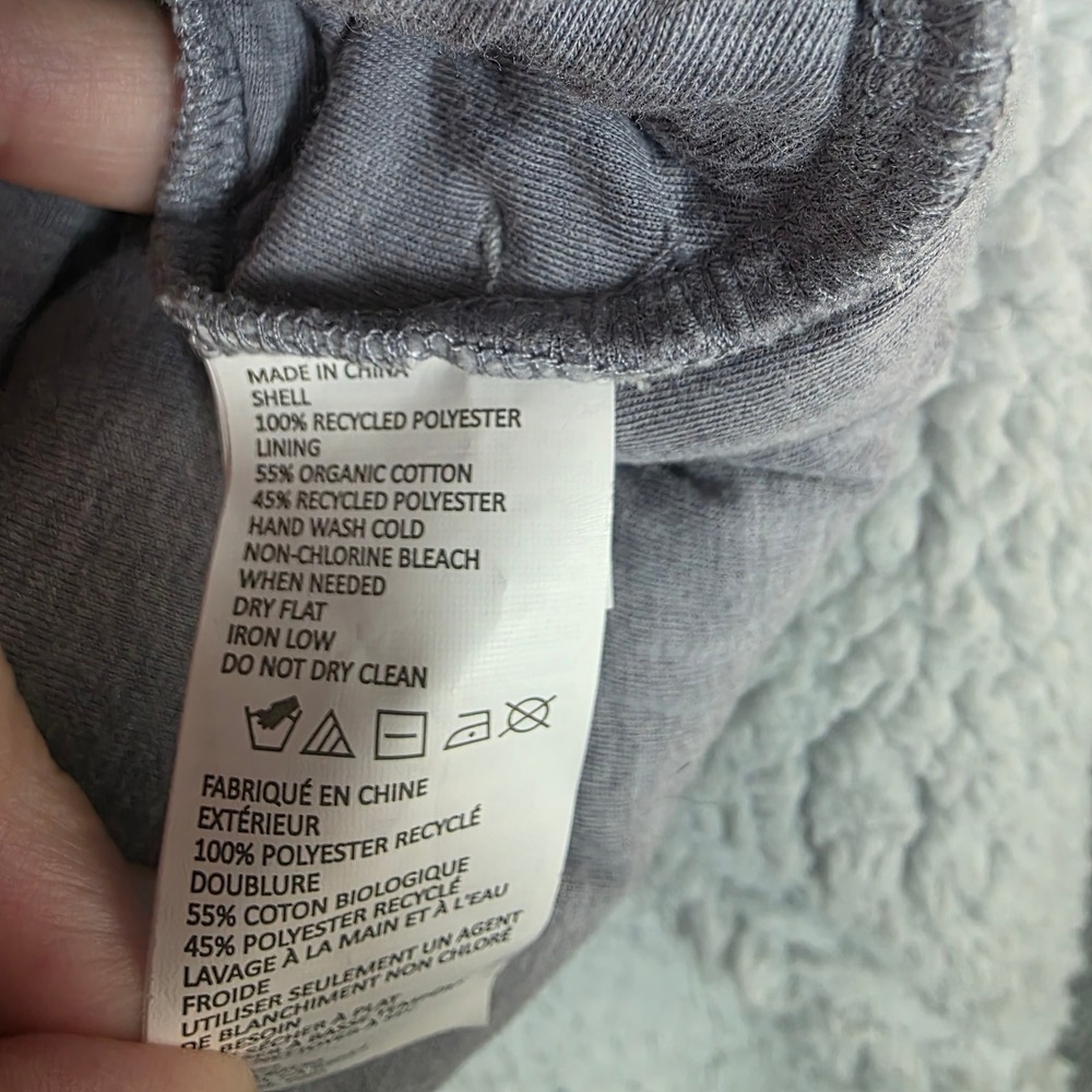 Prana Permafrost Half Zip Fleece Hoodie Light Blue Grey Recycled Sherpa Small - Picture 9 of 10